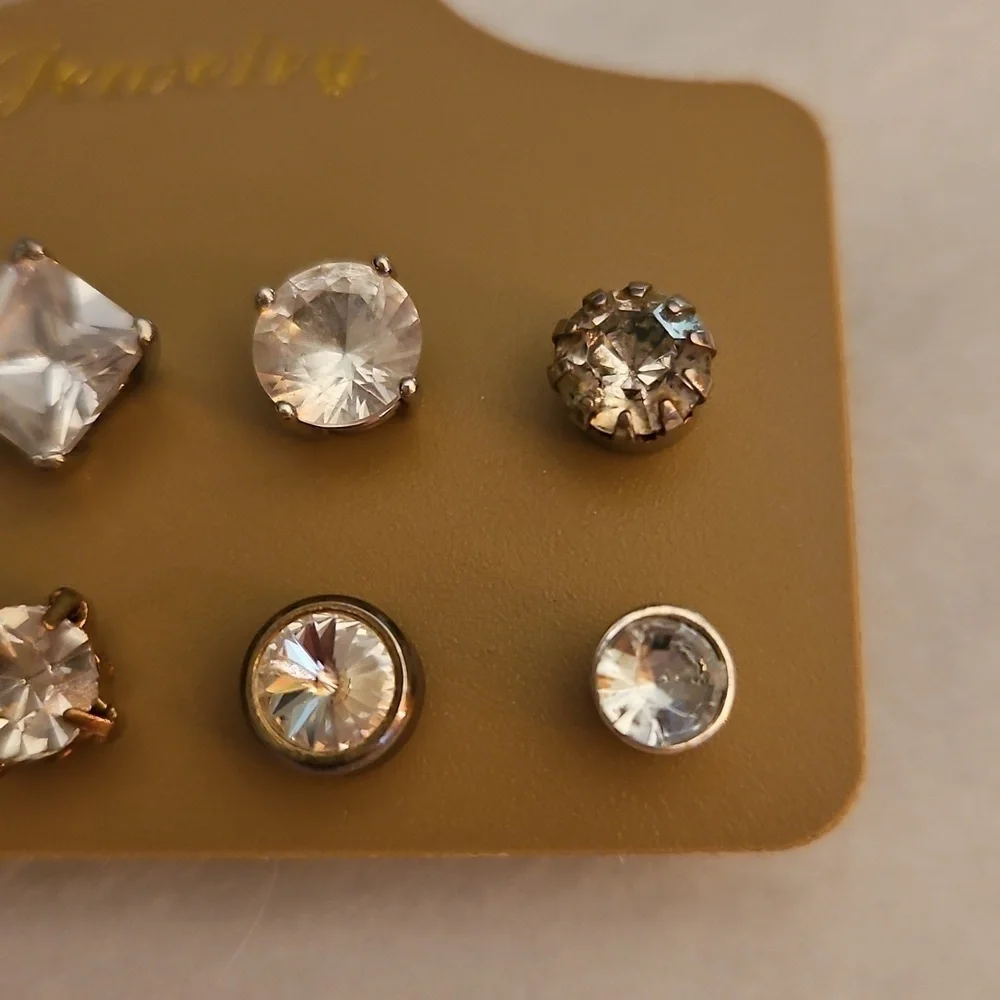3/$30 Twelve Assorted Crystal Post Earrings